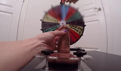 Kinky amateur wife plays with hubby's big fat cock