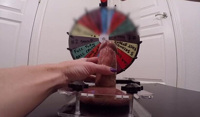 Kinky amateur wife plays with hubby's big fat cock