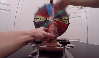 Kinky amateur wife plays with hubby's big fat cock