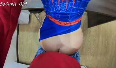 Amateur girl in costume bends over and takes big dick in her tight cunt