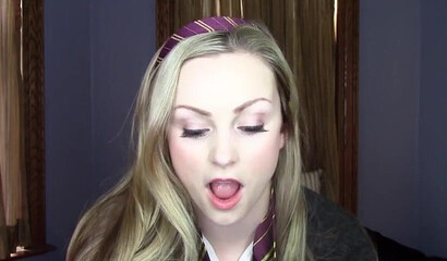 Beautiful blonde chick teasing with her big natural boobs on webcam