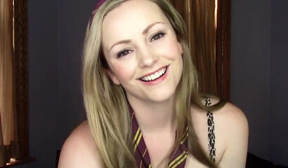 Beautiful blonde chick teasing with her big natural boobs on webcam