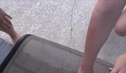 Big ass stepsisters Caroline Ray and Jessie Wylde fuck a stepbro in a threesome