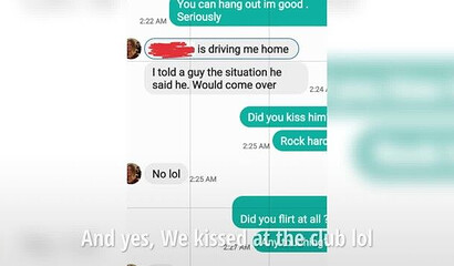 Cheating amateur wife with big boobs gets fucked in a threesome