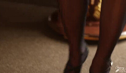Gorgeous amateur maid teasing her boss with sexy uniform and gets banged