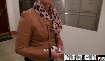 Slutty blonde get picked up on the street and anal banged for money