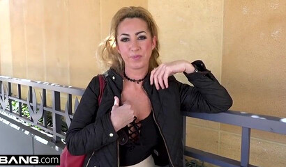 MILF with big tits Janna Hicks gives a titjob and cock riding