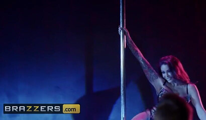 Big tit stripper Monique Alexander can't resist customer's huge boner