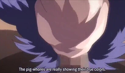 Hentai chick with big boobs gets gangbanged by several horny dudes