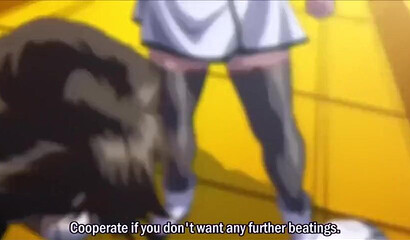 Hentai chick with big boobs gets gangbanged by several horny dudes