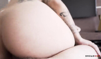 Tattooed Emo slut gets her incredible butt toyed up and dicked