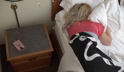 Fucking sleepy stepsister's big booty while she was asleep