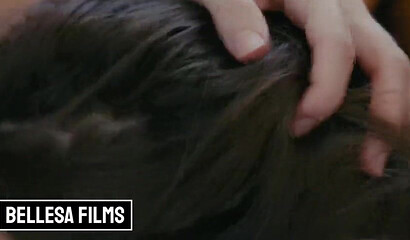 Three beautiful lesbians strips and please each other on the sofa