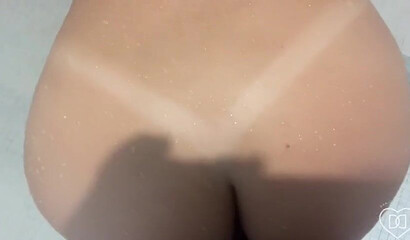 Beautiful Dani Daniels getting her hairy snatch destroyed in the bathroom