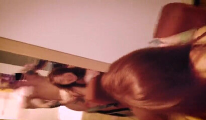 Small boobed redhead Maru Karv enjoys standing sex in front of the mirror