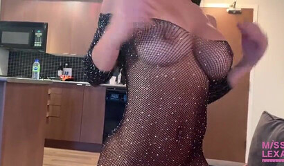 Hot wife in see-through lingerie and heels Miss Lexa gives amazing pleasure to her lover