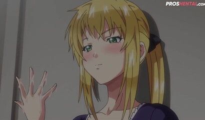 Big boobed blonde Hentai teen screwing her stepbrother on the floor