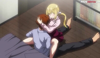 Big boobed blonde Hentai teen screwing her stepbrother on the floor