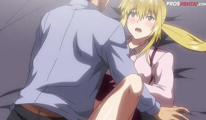 Big boobed blonde Hentai teen screwing her stepbrother on the floor