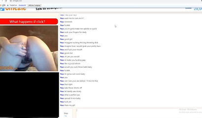 Naughty blonde stripping and fingering her pussy via Omegle