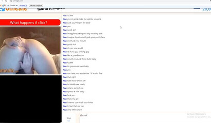 Naughty blonde stripping and fingering her pussy via Omegle