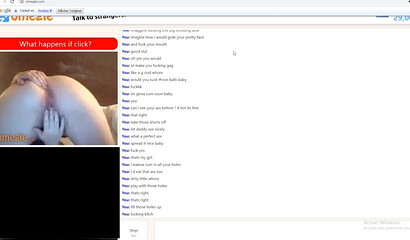 Naughty blonde stripping and fingering her pussy via Omegle