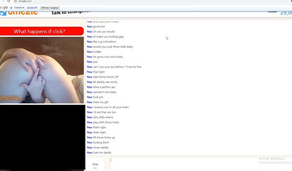 Naughty blonde stripping and fingering her pussy via Omegle