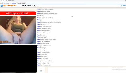 Naughty blonde stripping and fingering her pussy via Omegle