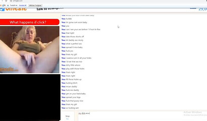 Naughty blonde stripping and fingering her pussy via Omegle