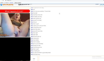 Naughty blonde stripping and fingering her pussy via Omegle