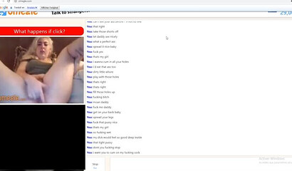 Naughty blonde stripping and fingering her pussy via Omegle