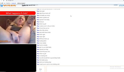 Naughty blonde stripping and fingering her pussy via Omegle