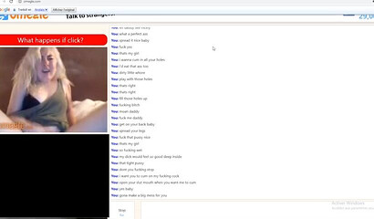 Naughty blonde stripping and fingering her pussy via Omegle