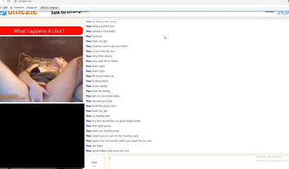 Naughty blonde stripping and fingering her pussy via Omegle