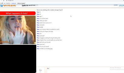 Naughty blonde stripping and fingering her pussy via Omegle