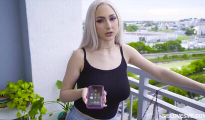 Naturally busty schoolgirl Skylar Vox gets her beaver penetrated on the sofa