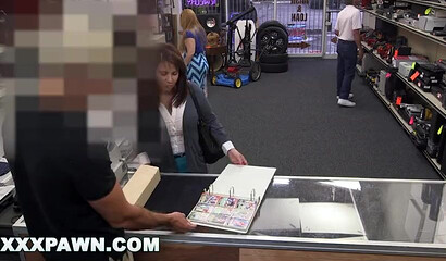 Desperate MILF sells hubby's baseball cards and fucks store manager at the office