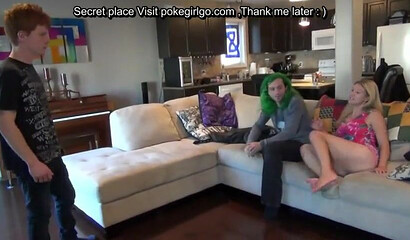 Blonde MILF gives her shy stepson a couple of sex lessons