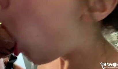 Young babe gets her mouth and pussy boned at hotel room