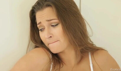 Dark haired GF Dani Daniels kisses her man while getting fucked missionary style