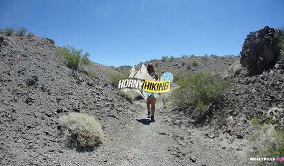 Busty blonde Molly Pills gets both of her holes pounded on public beach