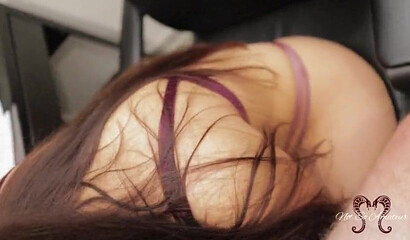 Babe with pierced nipples and belly enjoying homemade POV fuck