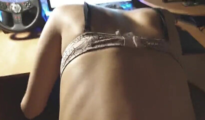 Hot amateur couple having sex on the computer table