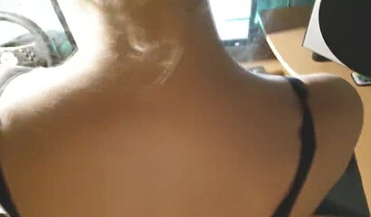 Hot amateur couple having sex on the computer table