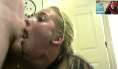 Blonde thot deepthroating and blowing dick in homemade oral action