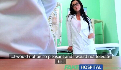 Nurse with sexy glasses Anna Rose gets banged by doctor