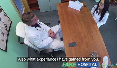 Nurse with sexy glasses Anna Rose gets banged by doctor