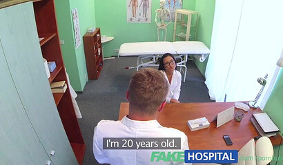 Nurse with sexy glasses Anna Rose gets banged by doctor