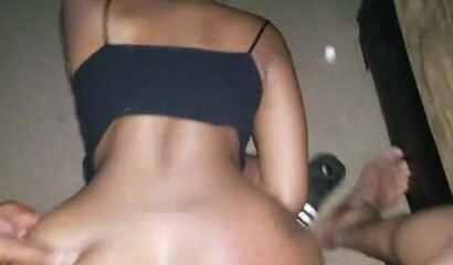 Sexy ebony GF deepthroats BBC and gets ass fucked doggy style