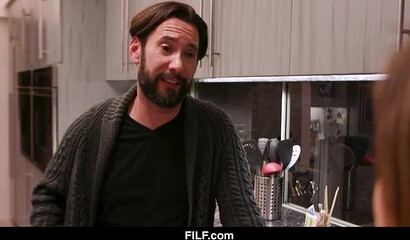 Huge boobed Latina gets dicked by her horny stepdad in the kitchen